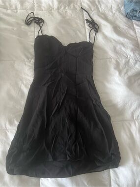 Wilfred Black Spaghetti-Strap Mini Dress